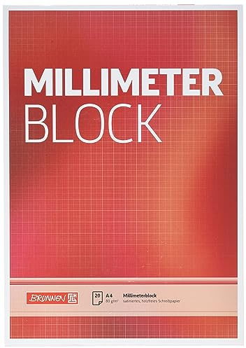 BRUNNEN 104747001 Millimeterblock Millimeterpapier (A4, 80g/m², 20 Blatt) (1, Millimeterpapier)