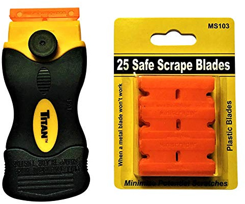 25 Plastic Double Edged Razor Blade and Titan Razor Scraper