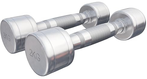 GORILLA SPORTS® Kurzhanteln 2–30 kg, einzeln/2er Set, Verchromter Stahl | Mit oder ohne Hantelständer, rutschfester, gerändelter Griff, eingravierte KG-Angabe; Hantelset, Rundhanteln, Kurzhantelset