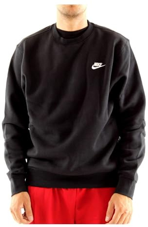 NIKE Nikyg Men Sportswear Club Crew Bb Sweatshirt - Black/White, Small