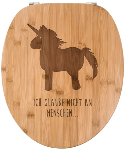 Mr. & Mrs. Panda WC Sitz Einhorn Comic - Geschenk, Zauberwald, Toilettendeckel, Sternchen, Toilette, Pony, Klodeckel, Fabelwesen, WC-Sitz, Klobrille