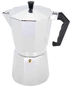 Krüger Aluminium Espressokocher 12 Tassen (0,70 L) Silber | Mokkakocher | Original italienischer Espressogenuss | Sicherheitsventil | Inkl. Sieb & Dichtung | Für größere Mengen