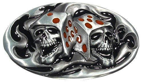 Piratenladen Buckle Totenkopf, Würfel, Spieler - Gürtelschnalle