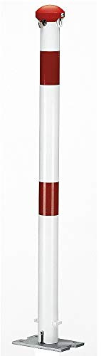 Alberts 690359 Spärrstolpe Grünenthal | finns i olika utföranden | att skruva fast, kan fällas | vit | stolpdiameter 60 mm | Höjd över marken 100 cm