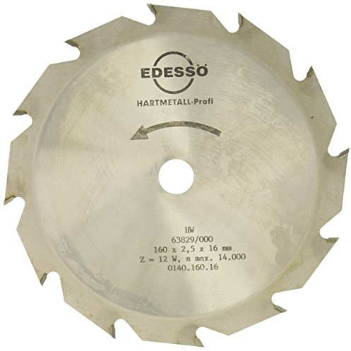 Edessö 14016016 HM-Kreissägeblatt Profi-Grobzahn HW, Z=12 F, 160 x 2,6/1,8 x 16 mm, Silber