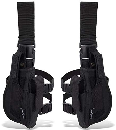 Black Snake® Tiefziehholster Set rechtes + linkes Beinholster - Pistolenholster Oberschenkel - Bein- und Gürtelbefestigung für Jagd, Airsoft, Militärspiele, Paintball, Training oder Cosplay
