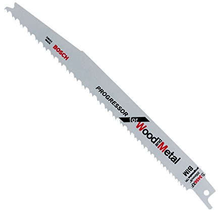 Bosch 100x Hoja de sierra sable Multi Material S3456XF | para Madera con clavos duros, Madera de construcción, Longitud 200 mm, Professional Accesorios Sierra sable