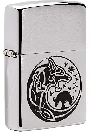 Zippo - Mechero de Santa Cruz, Multicolor, Imagen a Color, Recargable, Reutilizable, diseño Resistente al Viento, Caja de Regalo, Fabricado en Estados Unidos