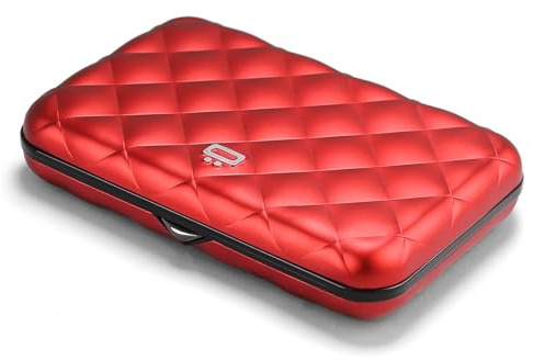 ÖGON -DESIGNS- Porte-Cartes pour Femme, en Aluminium Rigide Effet matelassé, Protection RFID Contre la fraude et la démagnétisation, Portefeuille Compact, modèle Lady Case Helsinki