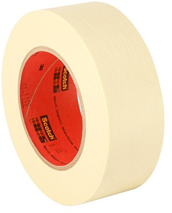 3M 2364 Performance Masking Tape - 2 in. x 180 ft. Tan, Rubber Adhesive, Crepe Paper Backing Painters Tape Roll