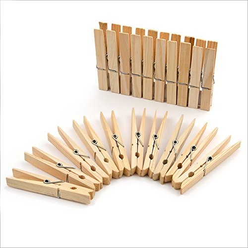 Logbuch-Verlag 24 kleine Holzklammern Wäscheklammern Holz Klammer zum Basteln 7 x 1 cm braun Natur Dekoklammer