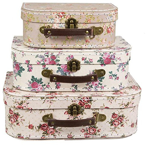 Aufbewahrungs-Koffer, Stil: Retro/Vintage, 3er-Set Retro Vintage Rose Floral