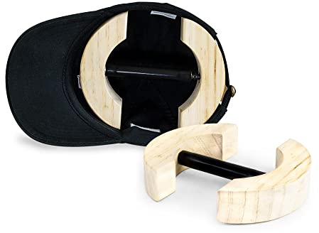 Houseables Hat Stretcher for Fitted Hats, One Size Fits All, Wooden, Heavy Duty, Adjustable Jack Fitting Cowboy, Baseball, Straw, Womens Mens Caps, Felt, Oval, Fedora, Cap Shaper and Maintainer Brown