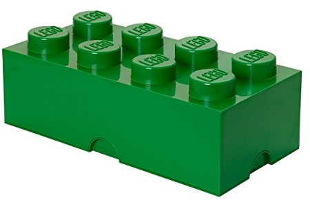 LEGO Aufbewahrungsstein, 8 Noppen, Stapelbare Aufbewahrungsbox, 12 l, grün