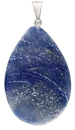 Kettenanhänger in Tränenform aus BLAUEM Quarz