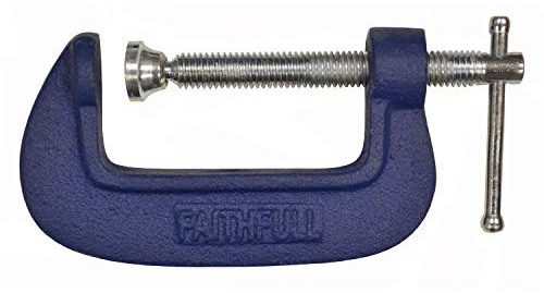 Faithfull FAIHC1 Mini G Clamp 25 mm (1 Inch) Capacity, 16 mm Throat, Blue