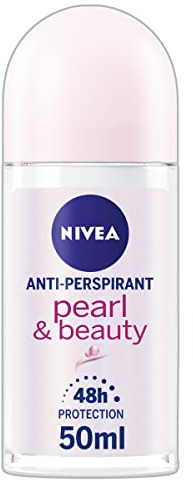 NIVEA Pearl & Beauty Anti-Perspirant Deodorant Roll On (6 x 50ml), Roll On Deodorant for Women with 72H Sweat and Odour Protection, Women's Anti-Perspirant with Pearl Extracts (Pack of 6)
