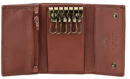 Visconti 1178 Genuine Leather Mens Slim Key Case Wallet/Key Chain Wallet/Key Holder Wallet (Black)