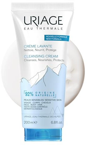 Uriage Cleansing Cream 200ml - Moisturizing Body Cleanser with Shea Butter - 2-in-1 Cleansing & Nourishing - Face, Body & Hair - 92% Natural Origin, Paraben & Soap-Free - Physiological pH