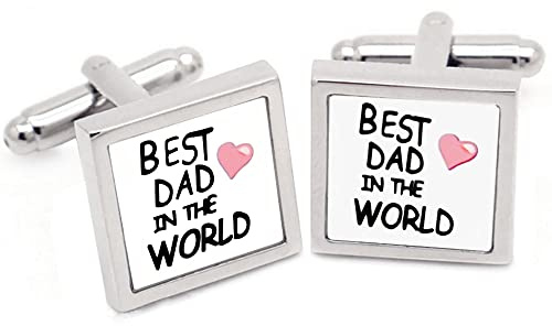 HONEY BEAR Herren Manschettenknöpfe Cufflinks Edelstahl 1 Paar BEST DAD IN THE WORLD,MEHRWEG