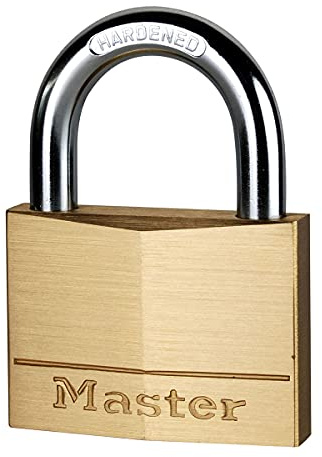 Master Lock 160EURD nyckelhänglås med mässingsstomme, guld, 8,2 x 6 x 1,4 cm