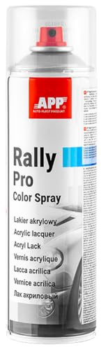 APP Rally PRO - Barniz Acrilico Brillante Transparente 500 ml | Barniz Acrílico Brillante en Spray de Secado Rápido para Coche, Madera y Metal | Alta Resistencia, Excelente Adherencia