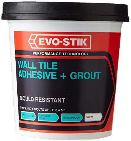 EVO-STIK Wall Tile Adhesive + Grout – Mould Resistant, Waterproof, Ready to Use, Size: Handy (500g)