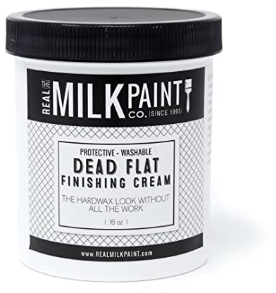 Real Milk Paint, Finishing Cream for Painted Furniture, Kitchen Cabinets, Tabletops, Window Sills, Walls, and Trim, Low VOC, Water Based, Dead Flat, 16 oz.