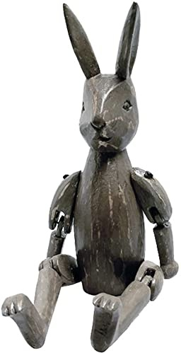 kadoh Kantenhocker Tier (Hase-grau) 28 cm • Deko-Figur aus Holz für Wohnzimmer • Handgemachte Holztiere