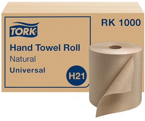 Tork Paper Hand Towel Roll Natural H21, Universal, 100% Recycled Fiber, 6 Rolls x 1000 ft, RK1000