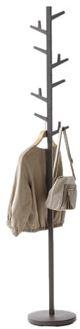 YAMAZAKI 7067 BRANCH Coat Rack, brown, Steel/ABS Resin, 28 x 28 x 176 cm