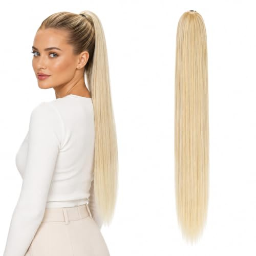 CAISHA 70cm Clip On Haarteil Zopf Pferdeschwanz Blond Mix H77