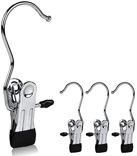 The Hanger Store 40 Single Clip Metal Coat Hangers for Scarf, Belt, Gloves, Shoes, Garments, Clothes