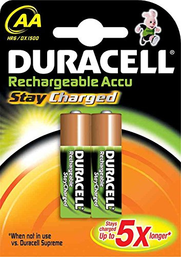 DURACELL Lot de 3 blisters de 2 Piles Rechargeables StayCharged AA 2500 mAh