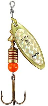 MAPSO- 5 Cucharillas de Pesca Spark-1 Oro-Iris-Oro 4,5 GMS