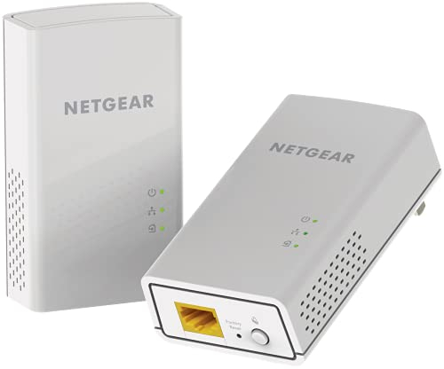 NETGEAR Powerline Adapter Kit, 1000 Mbps Wall-Plug, 1 Gigabit Ethernet Ports (PL1000-100PAS)