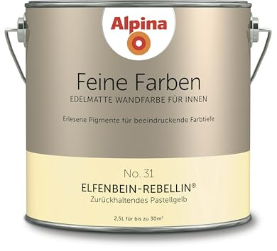 Alpina Feine Farben No. 31 Elfenbein-Rebellin – Edelmatte Wandfarbe – 2,5 L