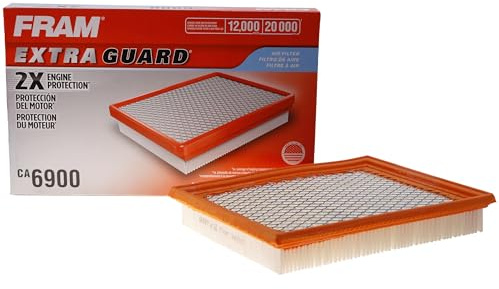 FRAM Extra Guard CA6900 Replacement Engine Air Filter for Select Infiniti and Nissan Models, Provides Up to 12 Months or 12,000 Miles Filter Protection, White