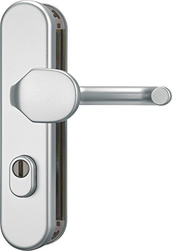 ABUS Tür-Schutzbeschlag KLZS714 F1 aluminium für Feuerschutztüren 42558 | Griffplatte außen, Wagenheber innen - Stahleinsatz für hohe Hebelfestigkeit - Abstand 72 mm, 9 mm Vierkant