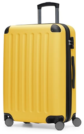 Hauptstadtkoffer Spree – Valise Rigide Taille Moyenne, Serrure TSA, 4 Roues, Trolley, Valise de Voyage, Bagage Extensible, 65 cm, 74 litres, Jaune