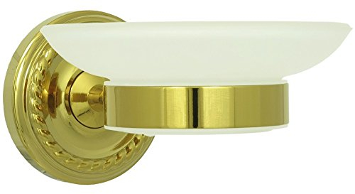 Seifenschale Glas rund Seifenhalter für Dusche und Bad Seifen Behälter Gold Wandmontage Seifenablage Wand Seife Schale Ablage Milchglas Retro Landhausstil