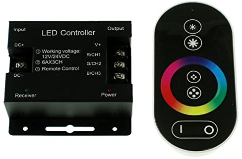 RGB LED Touch RF 6Key Controller schwarz 12...24V 144W 4-Pin; RGB