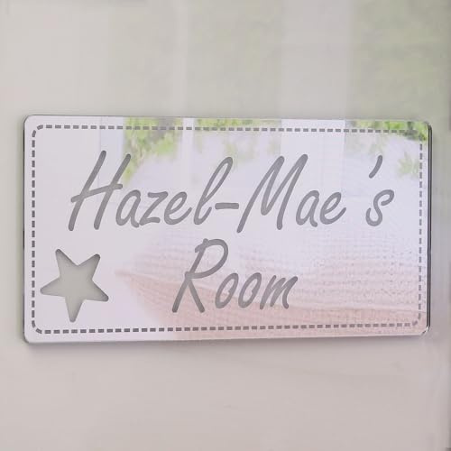 Laserables Shabby Chic Mirror Rectangle Personalised Door Name Plaque