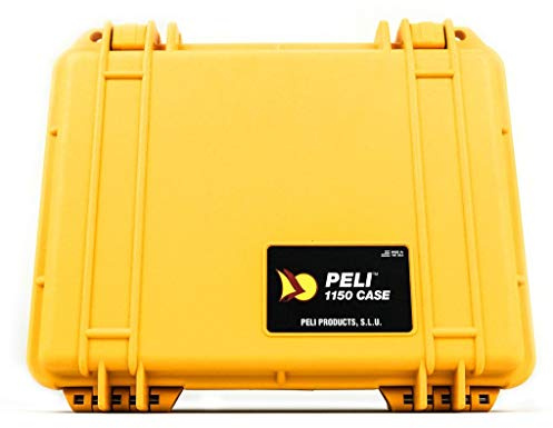 PELI 1150 Koffer, Transportbox für Spiegelreflexkameras, IP67 Wasser- und Staubdicht, 3L Volumen, Ohne Schaum, Gelb