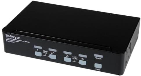 StarTech.com 4 Port Dual Link DVI USB KVM Switch mit Audio - Hochauflösender DVI KVM Desktop Umschalter