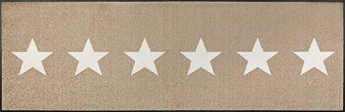 wash+dry Fußmatte, Stars sand 60x180 cm, innen und außen, waschbar