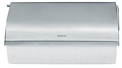 Brabantia 313868 Dérouleur Mural pour Papier Absorbant Acier Matt Acier 0,23 x 25,5 x 13,8 cm