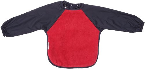 Silly Billyz SIB-106RO Langarm-Lätzchen, large, 12-36 Monate, Vlies, rot/navy