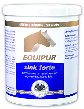 Vetripharm EQUIPUR Zink forte 1 kg Dose l Ergänzungsfutter für Pferde l Zink & Selen organisch gebunden