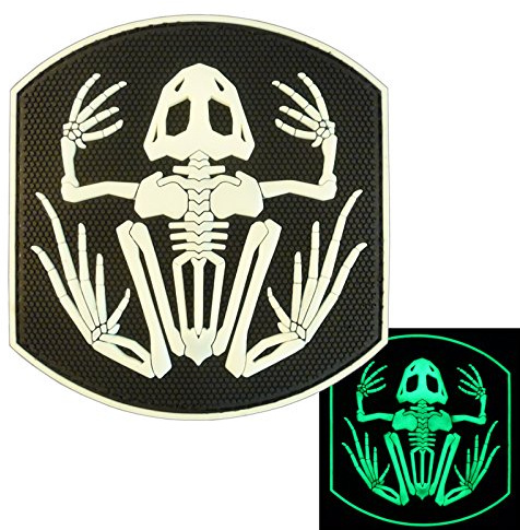 PVC Patch Frogman Bone Frog Seals DEVGRU kompatibel mit Velcro Patches für Rucksäcke,Taktische Patches,Molle-Zubehör Militärische Patches,Rucksack Patches,Patches für Hüte Klettvers (Glow Dark)